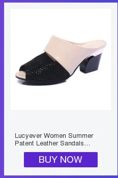 H063ae1cc06734ce0a15de428ff3a35f2C Lucyever Women Fashion Summer Sandals Hoofs Heels Metal Open Toe Party Shoes Woman Casual Patent Leather Rivets Flip Flops