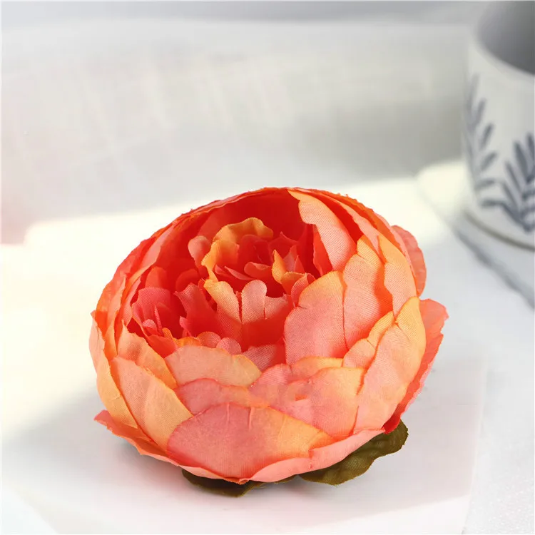 5pcs Silk Artificial Peony Flower Wedding Background Flower Wall Flower Arrangement 10cm Simulation Flower Head Bract Core