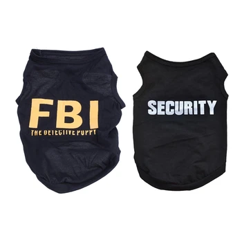

FBI The Detective Puppy Black Vest T-Shirt M & Puppy Dog Cat Vest T Shirt Coat Dress Sweater Apparel "SECURITY", Black L