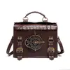 Norbinus Steampunk Single Shoulder Bags Vintage Women Handbags Gothic Messenger Crossbody Bag Ladies Rivet Top-Handle Bags Pack