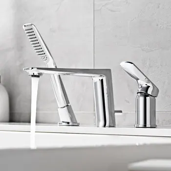 

European style all copper black simple bathtub faucet cylinder side type three piece bathtub faucet yg1002