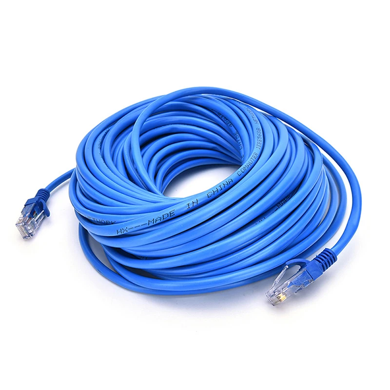 Cable de red azul para enrutador de módem de ordenador, Ethernet, Internet, LAN, CAT5e
