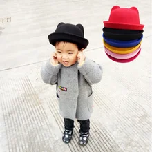 Милые детские шапки на весну и осень для маленьких мальчиков и девочек, зимняя повседневная шерстяная шапка для родителей и детей, одноцветная шапка для детей