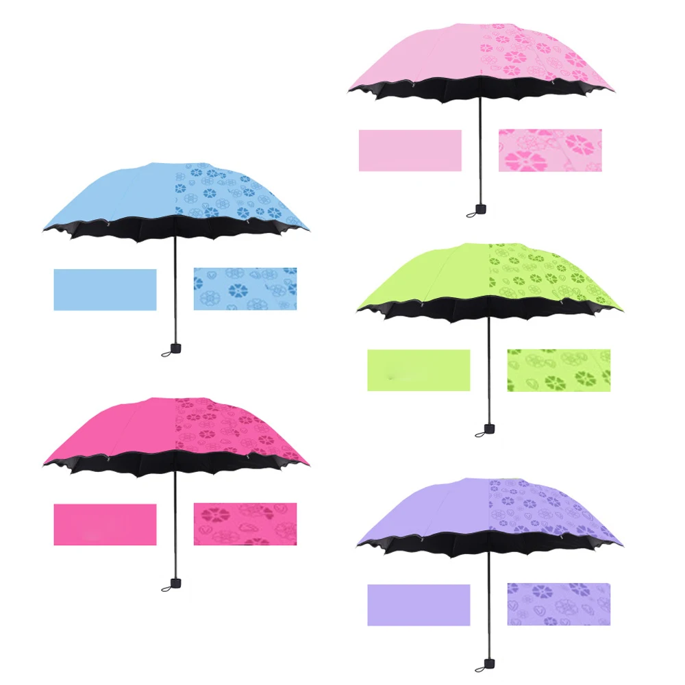 Umbrella Anti-UV Rain and Rain Dual-use Sunshade 8 Bone Umbrella Stand Umbrella Light Pink