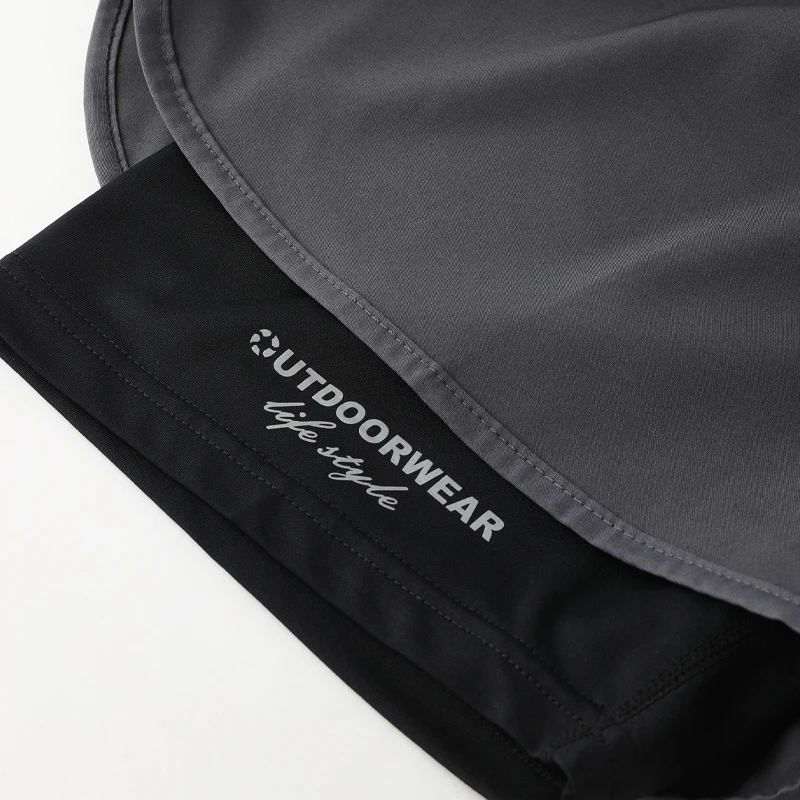 Men Sport Shorts 2 In 1 Double Deck Brand Beach Casual Shorts Letter Printing Marathon Running Five Pants Quick Dry Gym Short