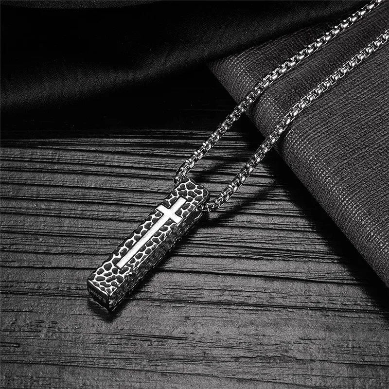 ZORCVENS 2023 New Fashion High Quality Punk Vintage 316L Stainless Steel Cross  Pendant Necklace for Men Jewelry Gifts