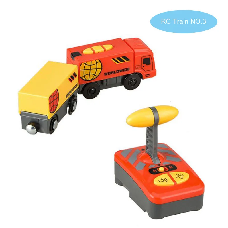 Deluxe Remote-Control Electric Train Set with Wooden Tracks and Magnetic Rail Cars - Perfect Gift