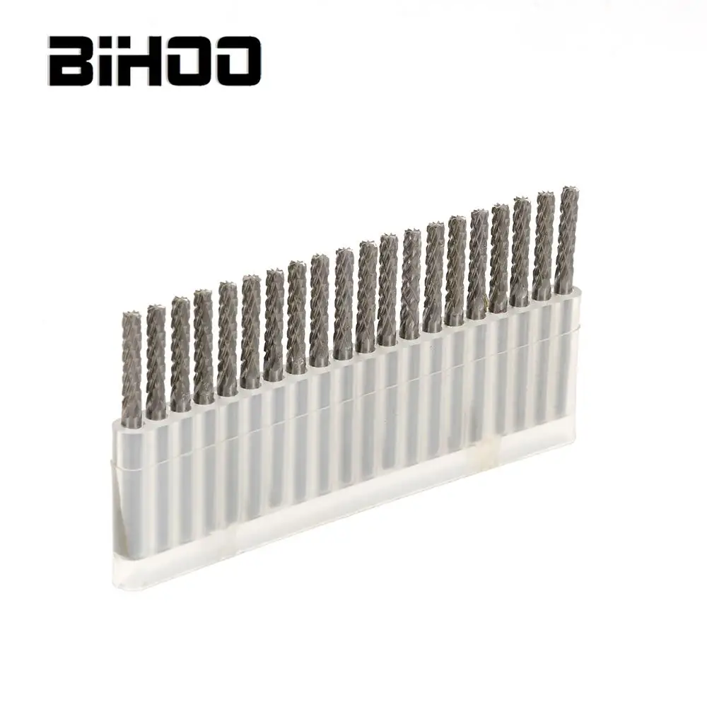 

20Pcs/Set Rotary File Set 3X3mm Carbide Cylinder Shape Double Lines Burr Set Engraving Bit Rotary Tools