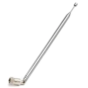 

F Type Radio TV Antenna 7 Section Telescopic Aerial Replacement Connector Telescopic Antenna for TV AM FM Radio Cable 21-98cm