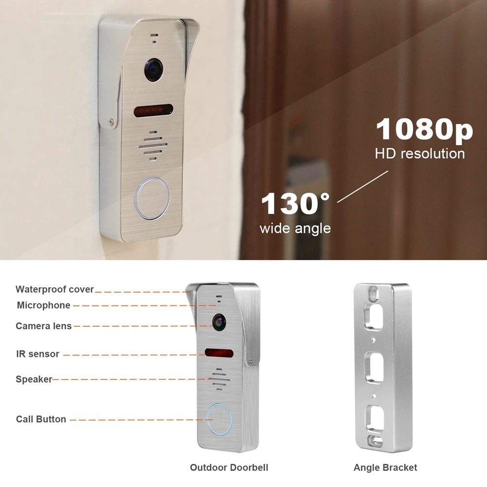  HomeFong WiFi Video Door Phone Wireless Video Intercom for Home 10inch Touch Screen 1080P Doorbell  - 4000128135415