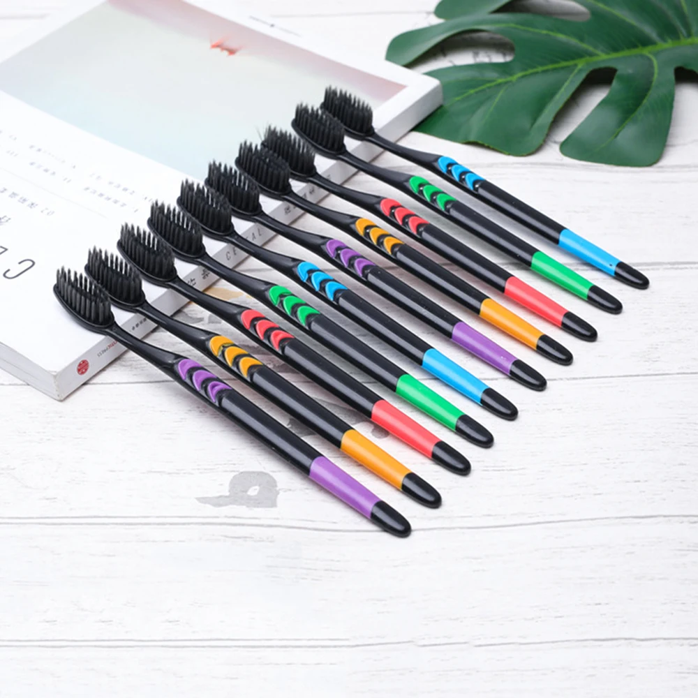 10 шт. зубная щетка Ультра Мягкая зубная щетка бамбуковый уголь нано зубная щетка гигиена полости рта зубная гигиеническая щетка