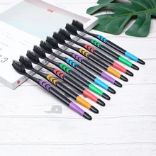 10 шт. зубная щетка Ультра Мягкая зубная щетка бамбуковый уголь нано зубная щетка гигиена полости рта зубная гигиеническая щетка