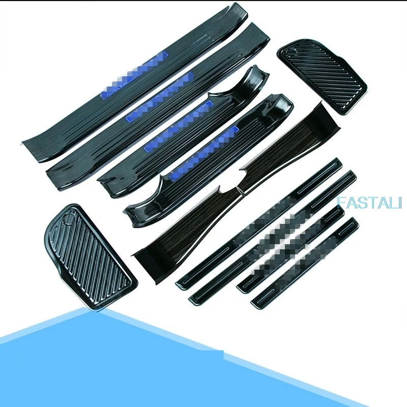 Black titanium blue Для TOYTA LAND CRUISER LC200- нержавеющая сталь приветственные педали для перегорания порога полосы запчасти авто аксессуары - Цвет: Black titanium blue