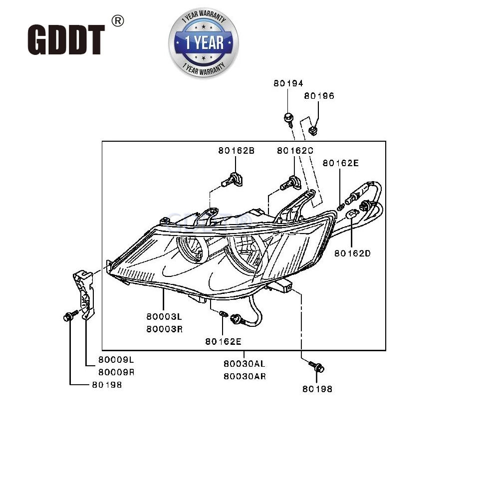 only cover 2007-2009 Headlight lamp shade for Outlander Ex Front Lamp PMMA glass for Airtrek price for 2 pieces pair