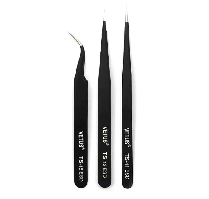Dhl 200 шт Антистатический ESD нержавеющая сталь tweezers ресницы макияж кусачки ремесла макияж инструменты SN299