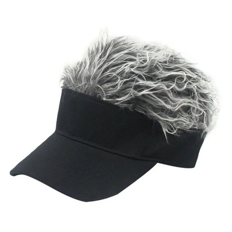Baseball Cap with Fake Flair Hair Cap 