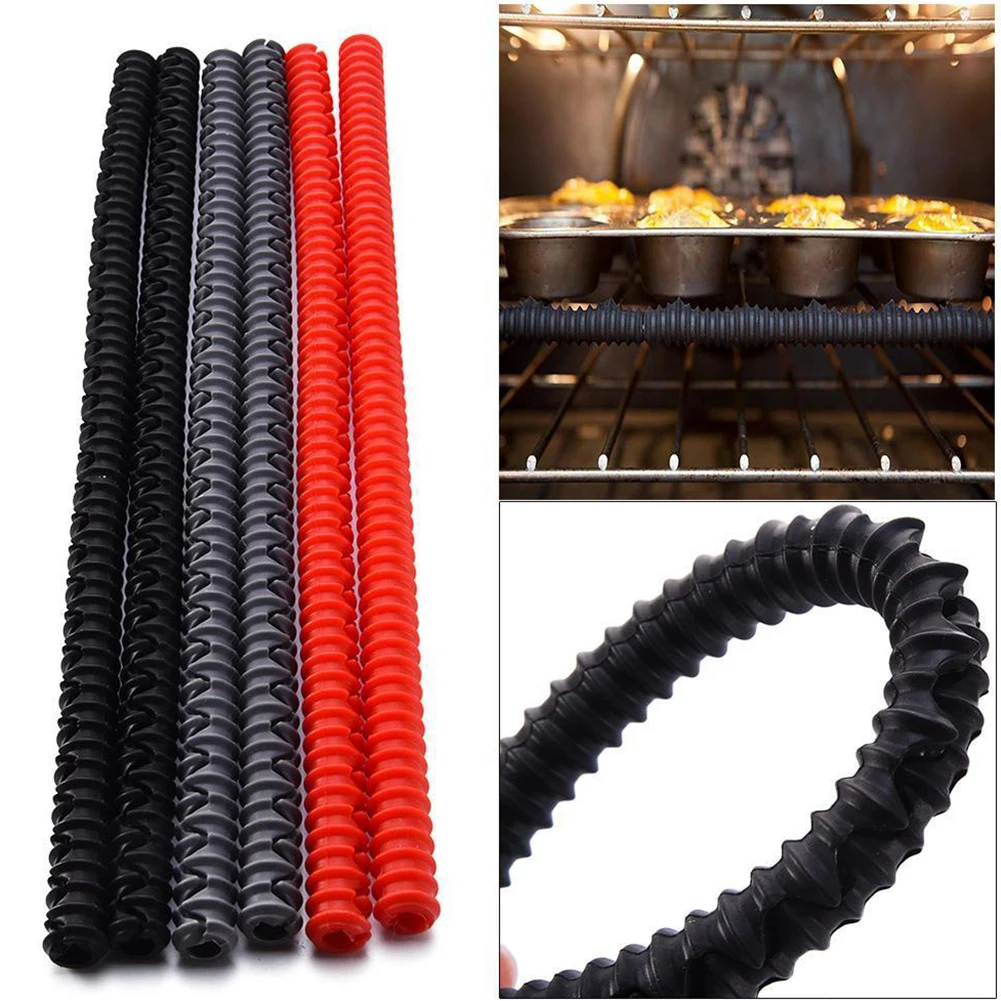 

Heat Insulated Silicone Oven Shelf Rack Guard Clip Avoid Scald Bar Protector