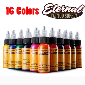 

16 Colors 30ml / Bottle Tattoo Ink Black Permanent Body Art Paint Micro Pigment Brown Eyebrow Eternal Tattoo Art Beauty Tool