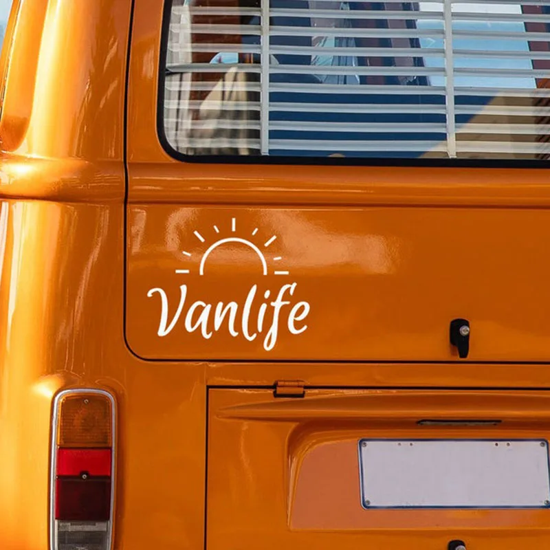 Черная/Серебристая Наклейка Vanlife на полувосход солнца маленькая/большая Съемная