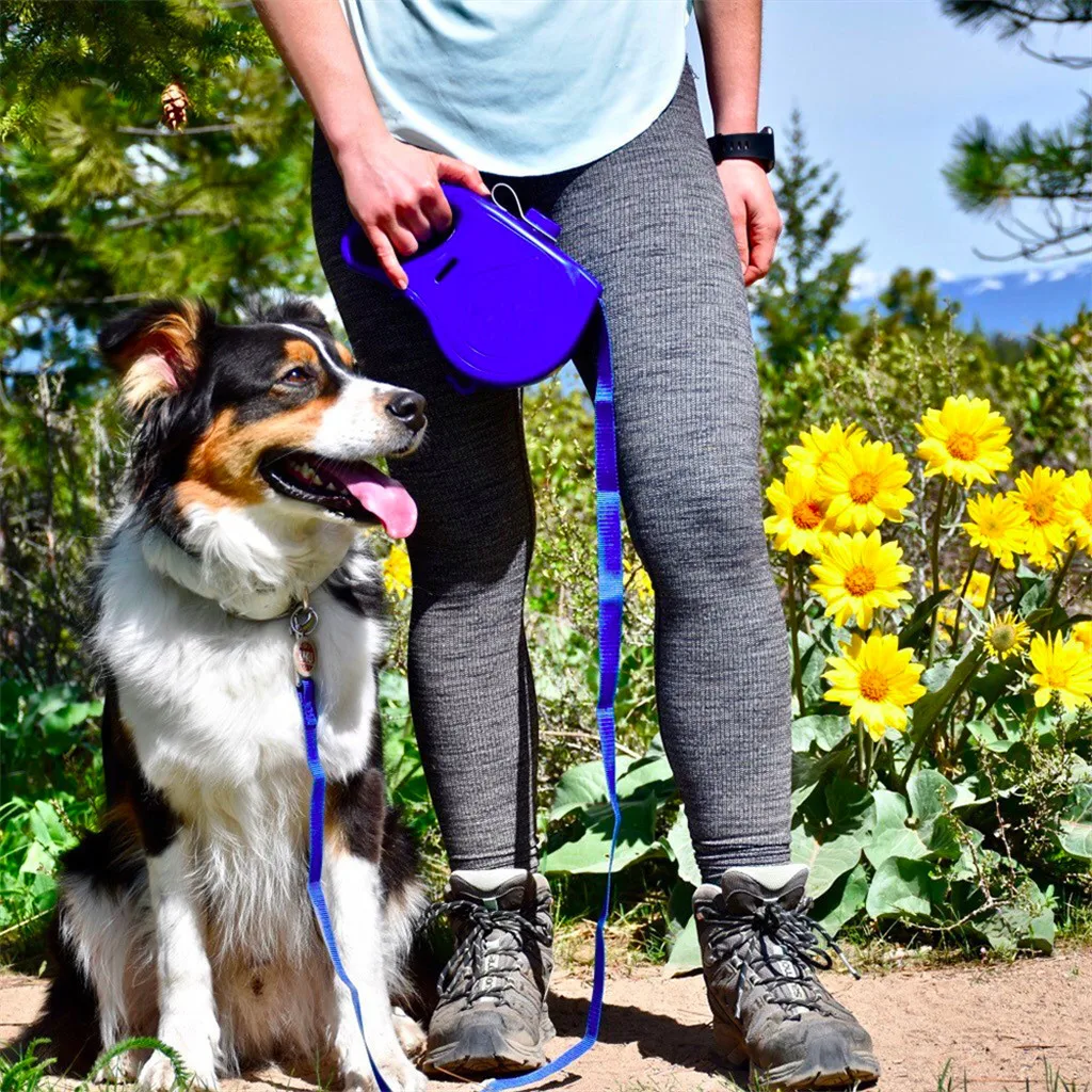 Поводок для собак Многофункциональный поводок для собак со встроенной чашей для бутылок с водой и мешком для отходов диспенсер поводок для собак с диспенсером миска для воды