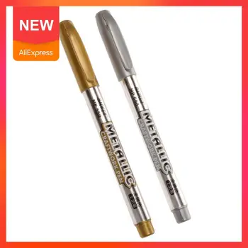 

1.5mm DIY Metal Waterproof Permanent Paint Marker Pens Stationery Craftwork Gold For Drawing And Silver School Pens Marker P1L2
