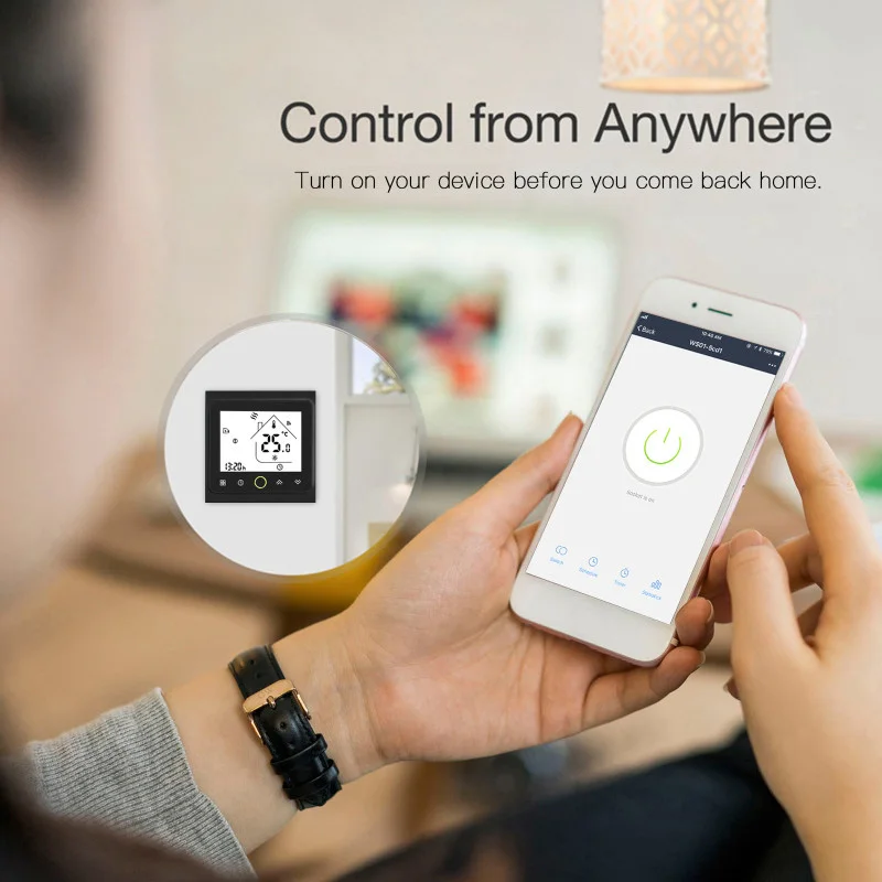 WIFI Smart Touch Thermostat Water Heating Electirc Floor Heating Water Gas Boiler Temperature Controller Alexa Google Home