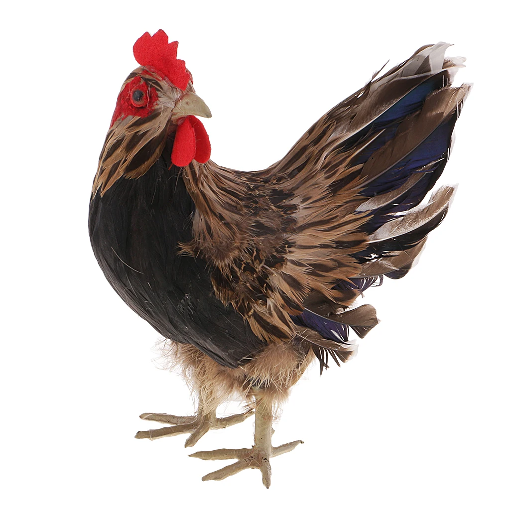 Lifelike Hen Model Farm Life Animal Ornament - Realistic Feather Chicken Figure for Decor
