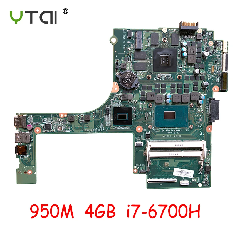 DAX1PDMB8E0 для hp павильон 15-AK Материнская плата ноутбука SR2FQ i7-6700HQ 950 м 4 Гб i7-6700H 832848-601 DDR3 тест неповрежденным