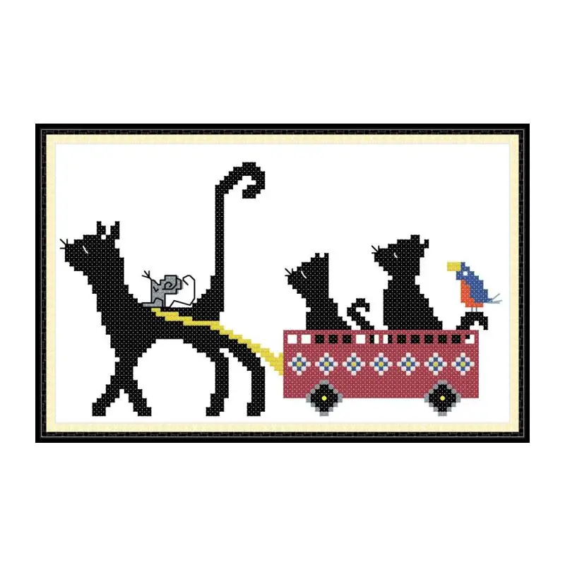 Joy Sunday китайские наборы для вышивания крестиком с принтом кота на холсте 14ct 11ct счетная ткань DMC наборы ниток для вышивания рукоделия