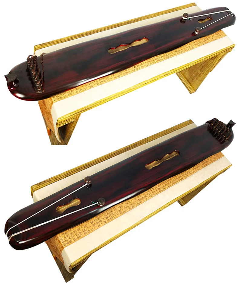 JLM – Guqin avancé de Style feuille de banane cinabre, 7 cordes, Instrument de musique chinois professionnel