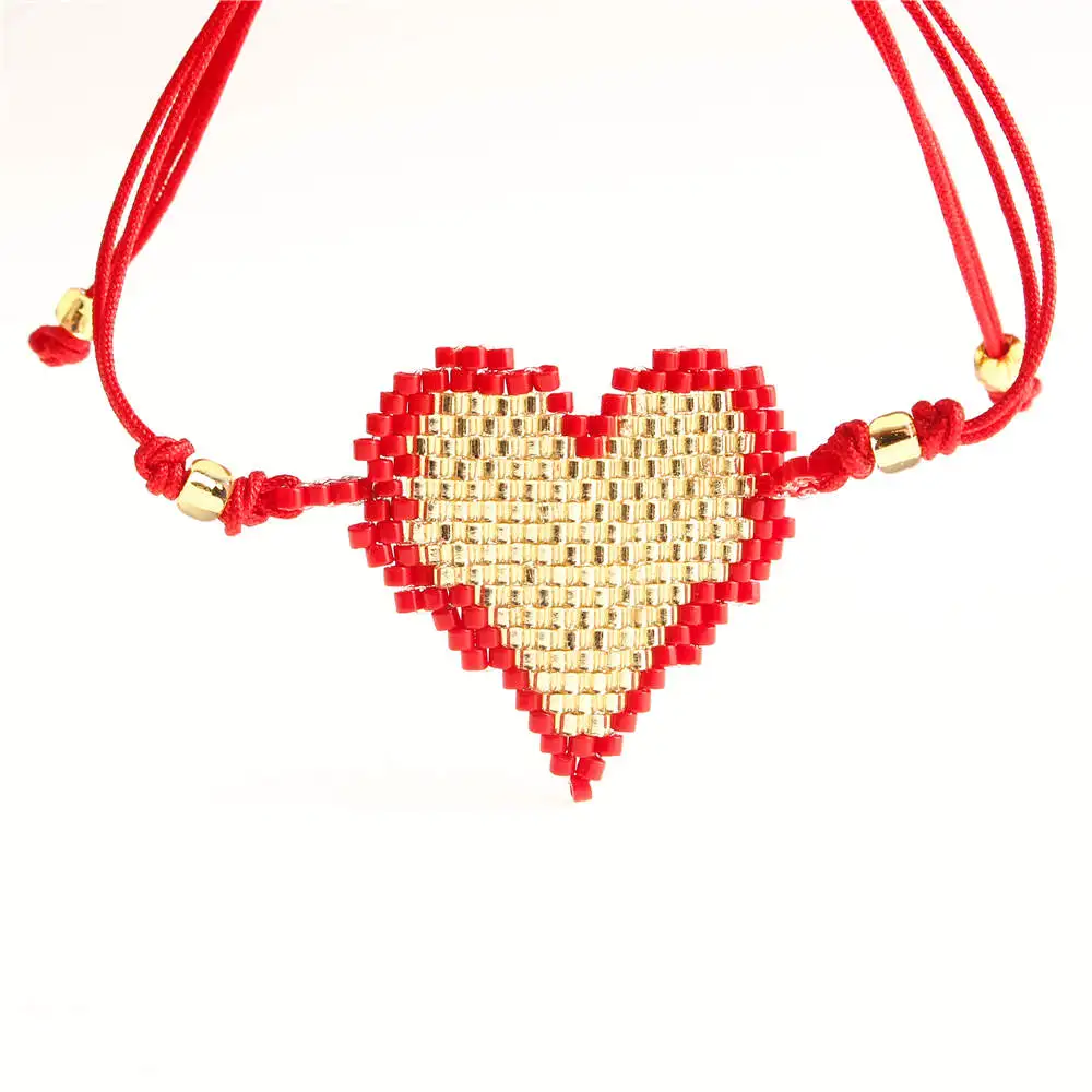 Go2boho Delica MIYUKI браслет золотые браслеты с сердечками ювелирные изделия Pulseras Mujer Женская Золотая цепочка Bileklik пары ручной работы подарок