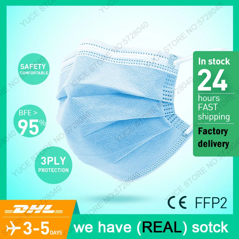 

10/20/30pcs Face Mask Anti-Pollution 3 Ply Protection Face Mask Mouth Masks Disposable Nonwoven Mask Disposable Hygiene Mask