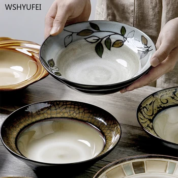 

1Pcs Personality plant flower straw hat shape shaped ceramic plate fruit salad pasta home kitchen storage decorative plate