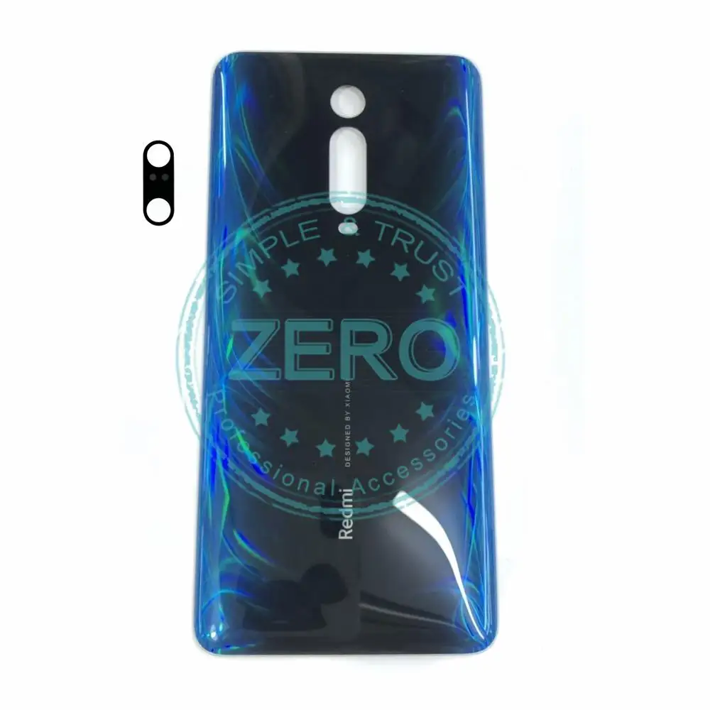 Для Xiaomi Redmi K20/K20 Pro задняя крышка батарейного отсека+ стеклянный объектив для камеры для Redmi K20Pro задние Запчасти для ремонта жилья - Цвет: Blue
