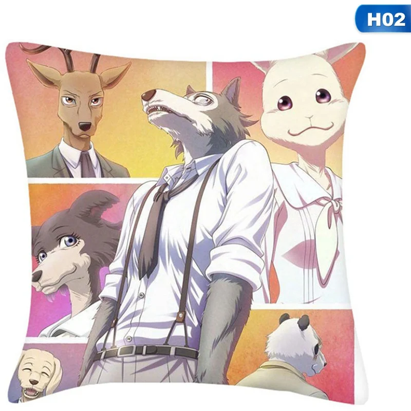 H02 Аниме BEASTARS косплей аксессуары для детей и взрослых Милый Волк кролик олень животное Beastars Двусторонняя Подушка Чехол для подушки - Цвет: H02
