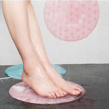 

Round Multifunctional Silicone Massage Foot Mat Lazy Bath Pad Bathroom Shower ucker Anti-skid Carpet Foot Brush Dead Skin Pad