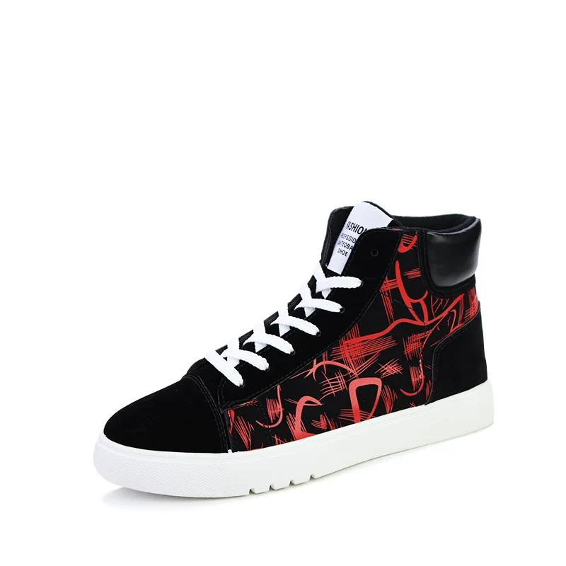 

Autumn & Winter Shoes Wear-Resistant MEN'S SHOES Korean-style Trend Students Casual Shoes Mid-top Colored Cloth Breathable Sneak