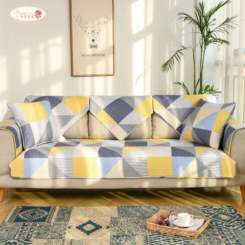 

Proud Rose General Purpose Sofa Cushion Couch Cover Simple Cotton Antiskid Sofa Towel Combination Leather Sofa Cover