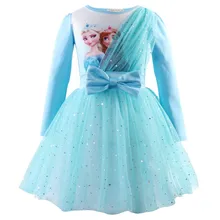 Платье для девочек Рождественский карнавальный костюм Анны и Эльзы летние детские платья принцессы Софии для девочек костюмы на день рождения, бальное платье для детей от 3 до 8 лет