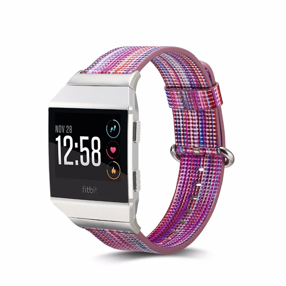 Кожаный ремешок с рисунком для fitbit, сменные ионные Ремешки для наручных часов, аксессуары для часов, браслет, черный браслет