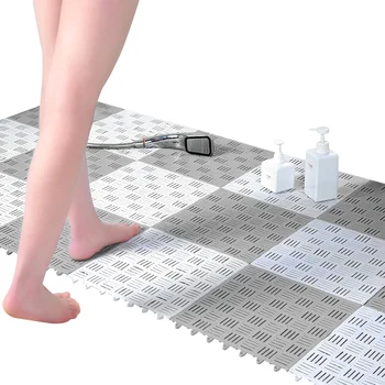 

4pcs/set Home Bathroom Draining Shower Tiles Interlocking Kitchen Cushion Non Slip Waterproof Bathtub Mats Soft Splicing Pool