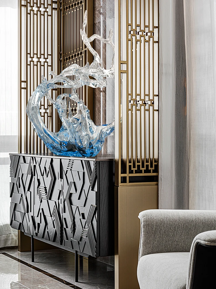 

zq Entrance Decoration Modern Light Luxury Living Room TV Cabinet Decorations Large Floor Sculpture
