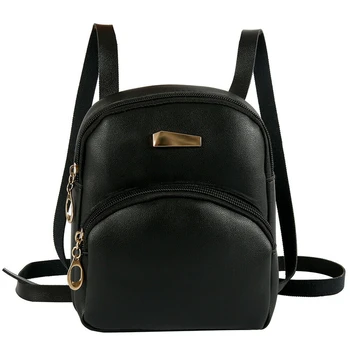 

Ladies Fashion Small Backpack Travel Leather Handbag SmallBack Shoulder Bag Travel Tild Small Backpack Black