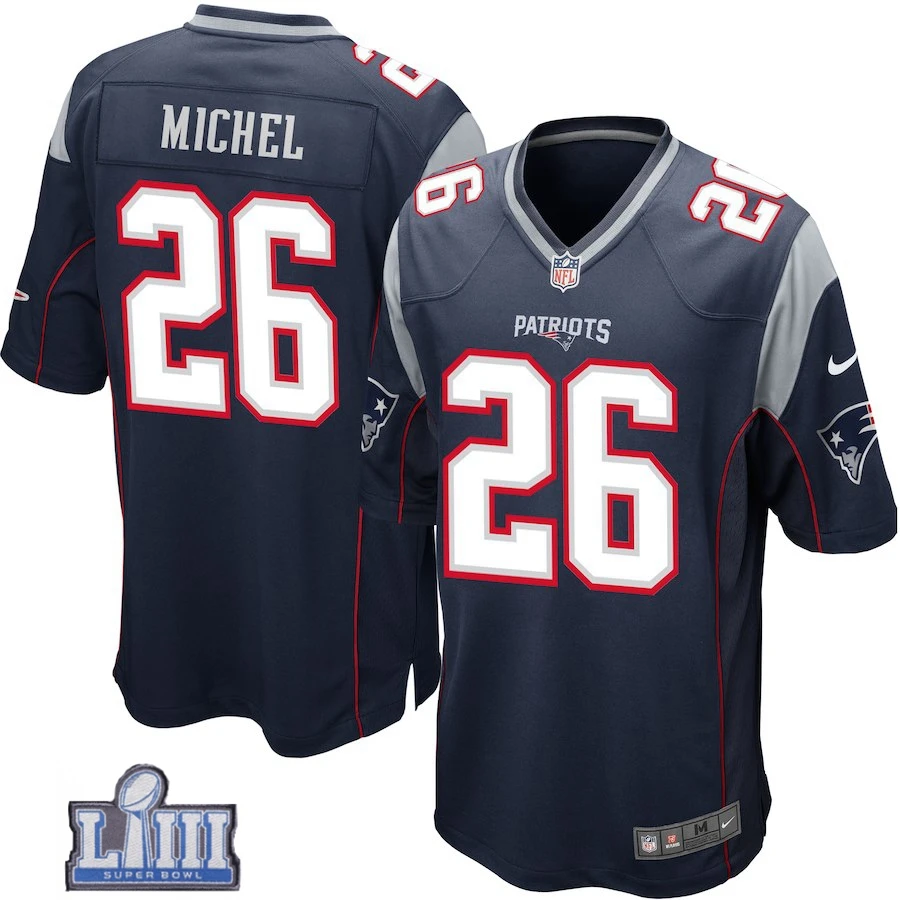Мужская Новая Англия sony Michel Patriots Super Bowl LIII Bound jersey