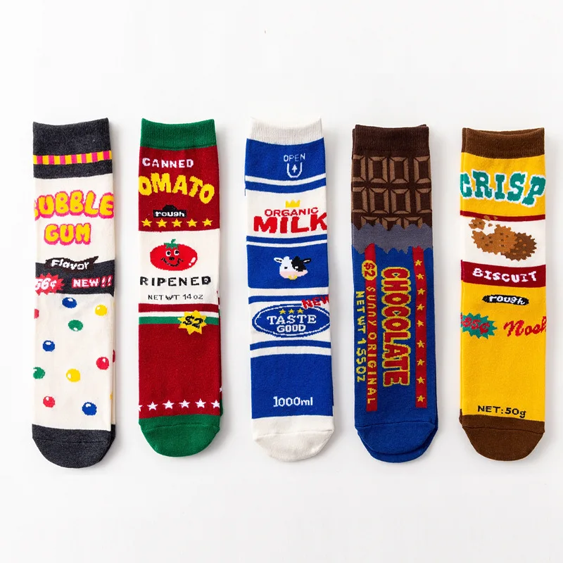 2020 fashion style socks popular style chocolate cow skateboard funny socks women's long cotton socks