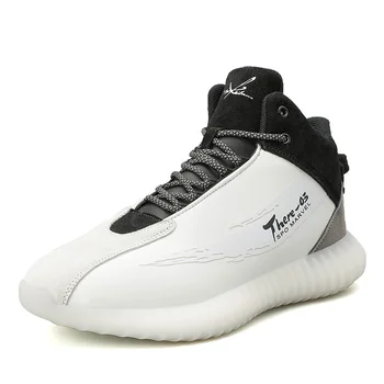 

Men's Shoes Fashion Spring And Autumn Men's Running Shoes High To Help Basketball Men's Sports Shoes PU Tennis Shoes Men