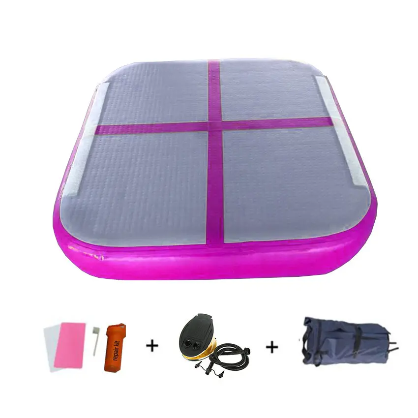 1*1 м надувная гимнастика AirTrack Tumbling Mats с бесплатным насосом воздушный трек пол батут для домашнего использования/обучения/Черлидинга - Цвет: rose red