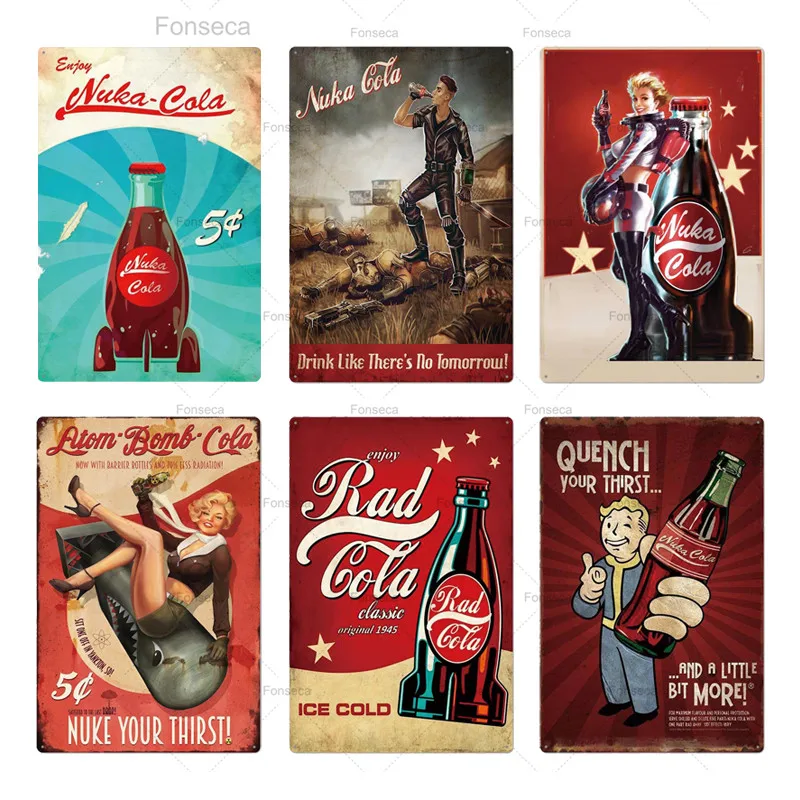 Металлический знак Nuka Cola винтажный металлический Настенный декор для бара паба