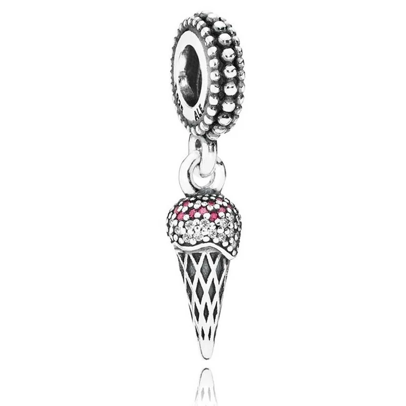 

SHINETUNG 1:1 PAN S925 Sterling Silver Pendant Ice Cream Cone Pendant Fit Women's DIY Fashion Jewelry