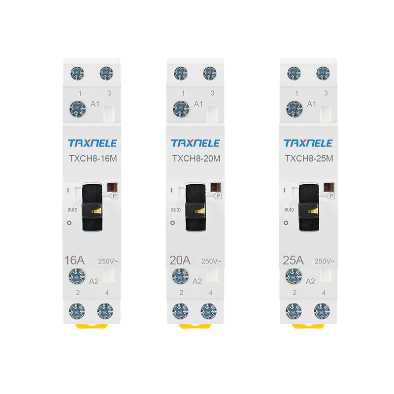 Американская классификация проводов 2р 16A 20A 25A 220 V/230 V 50/60 Гц бытовой Din rail AC модульный контактор ручной Управление дома контактор переменного тока 2NO 2NC 1NO1NC